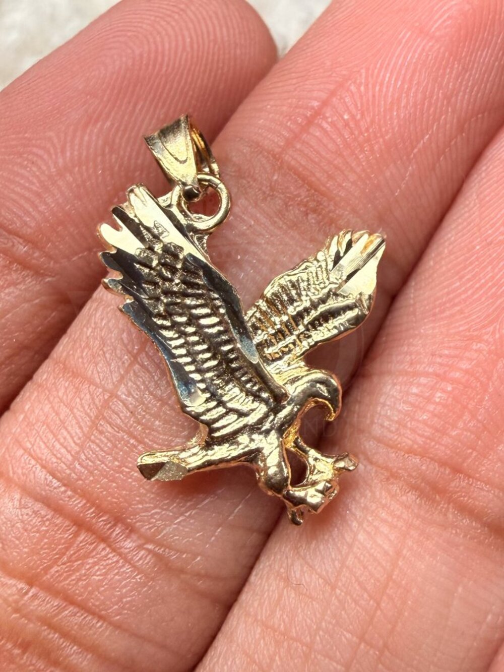 14K Yellow Gold  Eagle Pendant